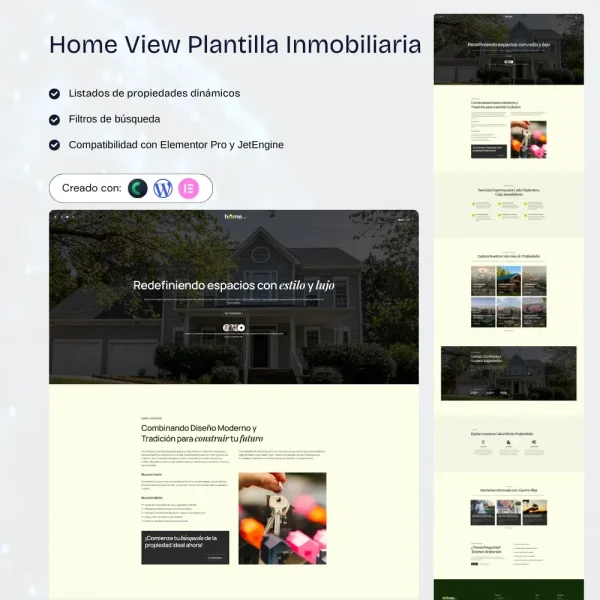 Plantilla inmobiliaria básica en WordPress para mostrar propiedades