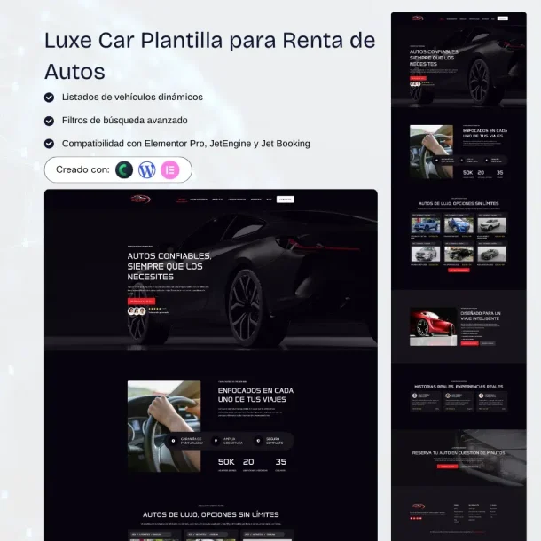 Plantilla WordPress para renta de autos con sistema de reservas online