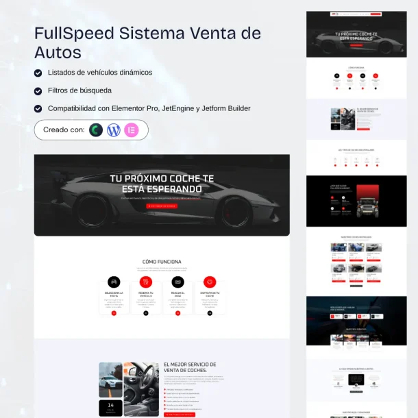 sistema de venta de autos multivendedor en WordPress con listado de vehículos