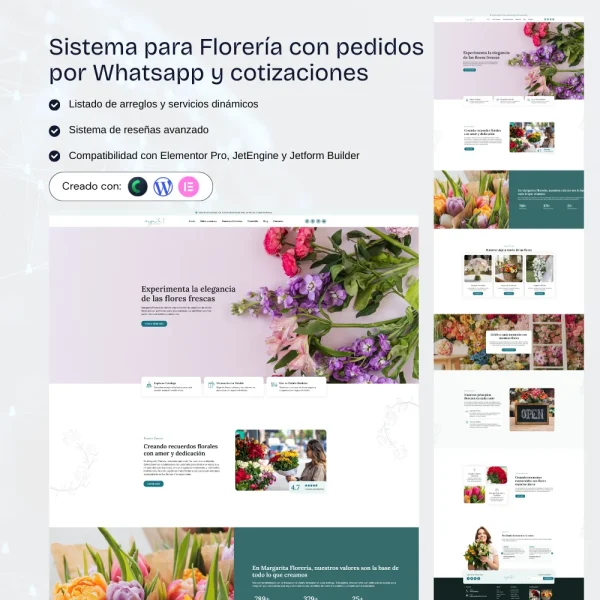 Sistema floreria WordPress con pedidos y cotizaciones por WhatsApp