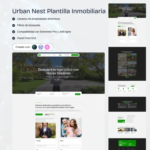 Plantilla WordPress para inmobiliarias con catálogo de propiedades y filtros